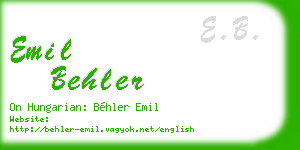 emil behler business card